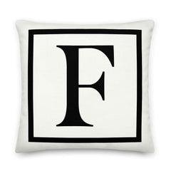 Letter F border monogram throw pillow