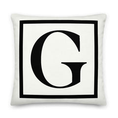 Letter G border monogram throw pillow