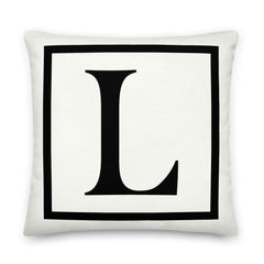 Letter L border monogram throw pillow