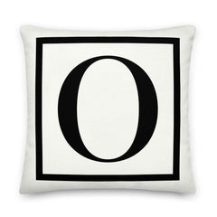 Letter O border monogram throw pillow