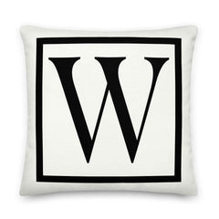 Letter W border monogram throw pillow