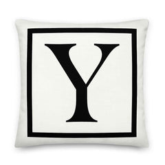 Letter Y border monogram throw pillow