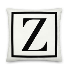 Letter Z border monogram throw pillow