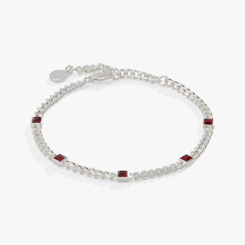January Birthstone Scarlet Curb Chain Bracelet, Bracelets, $ 28.00, A Moment Of Now™