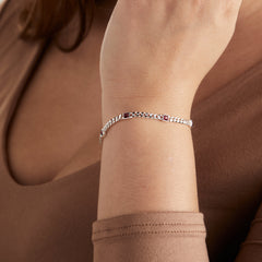 January Birthstone Scarlet Curb Chain Bracelet, Bracelets, $ 28.00, A Moment Of Now™