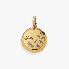 Sister Dragonfly Disc Charm, Charms & Pendants, $ 18.00, A Moment Of Now™