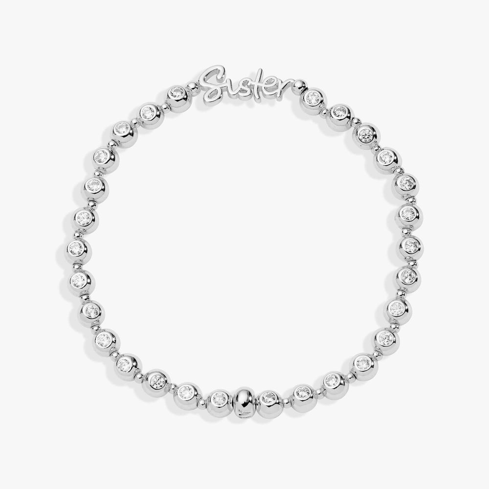 Sister Elongated Crystal Stretch Bracelet, Bracelets, $ 44.00, A Moment Of Now™