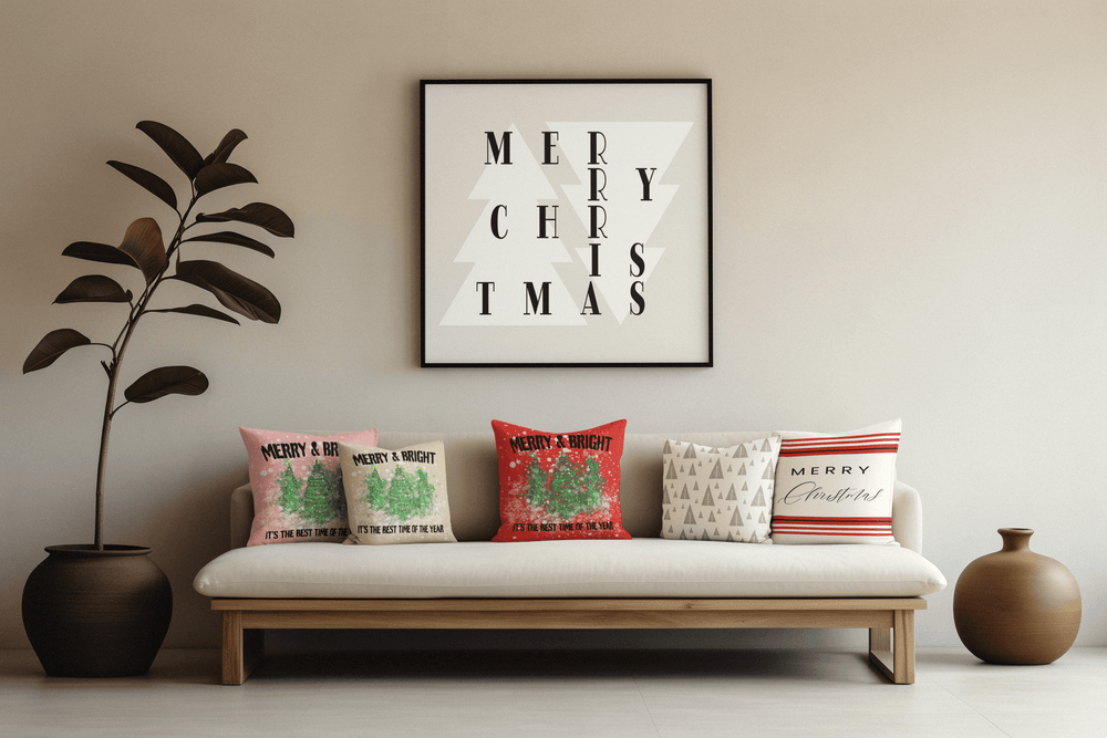 Watercolor Snowy Christmas Tree Holiday Decoration Throw Pillow Cushion Cover Case | Boutique In USA, Throw Pillows, $ 45.00, A Moment Of Now™