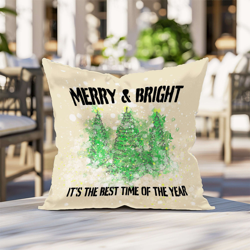 Watercolor Snowy Christmas Tree Holiday Decoration Throw Pillow Cushion Cover Case | Boutique In USA, Throw Pillows, $ 45.00, A Moment Of Now™