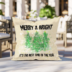 Watercolor Snowy Christmas Tree Holiday Decoration Throw Pillow Cushion Cover Case | Boutique In USA, Throw Pillows, $ 45.00, A Moment Of Now™
