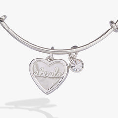 Abuela Mother of Pearl Heart Charm Bangle, Bracelets, $ 34.00, A Moment Of Now™