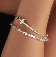 Spiritual Armor Cross Inline Charm Bangle, Bracelets, $ 34.00, A Moment Of Now™