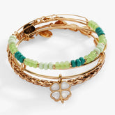Lucky Four-Leaf Clover Set of 3 Bangles, Bracelets, $ 78.00, A Moment Of Now™