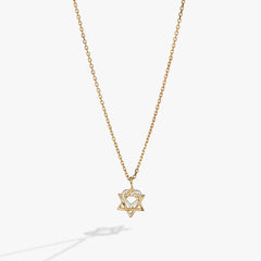 Star of David Heart Necklace, 14kt Gold Plated, Necklaces, $ 98.00, A Moment Of Now™