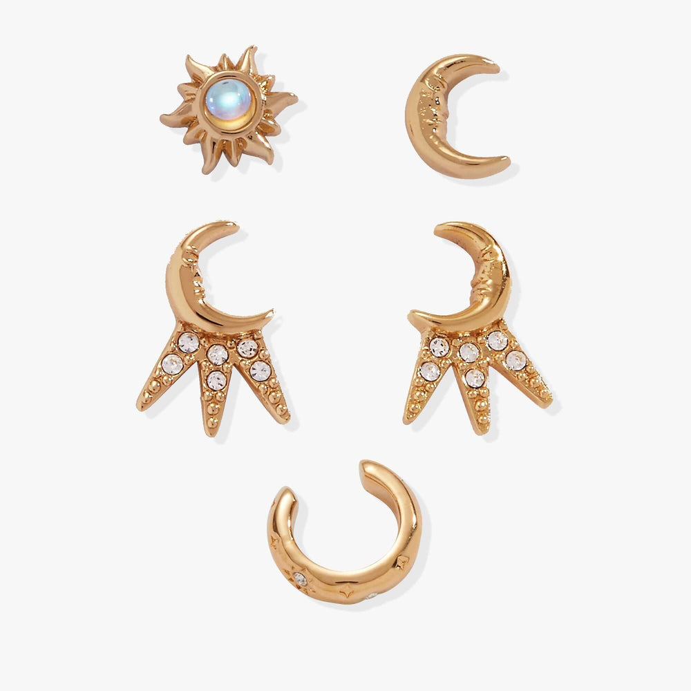 Sun & Moon 2 Studs & Earring Cuff Set, Earrings, $ 39.90, A Moment Of Now™