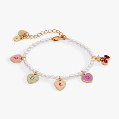 Sweethearts® ‘XOXO’ Heart Charm Beaded Pearl Bracelet, Bracelets, $ 48.00, A Moment Of Now™
