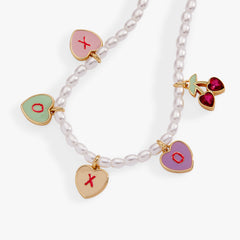 Sweethearts® ‘XOXO’ Heart Charm Beaded Pearl Bracelet