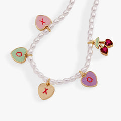 Sweethearts® ‘XOXO’ Heart Charm Beaded Pearl Bracelet, Bracelets, $ 48.00, A Moment Of Now™