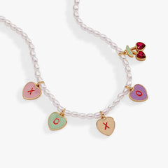 Sweethearts® ‘XOXO’ Heart Charm Pearl Beaded Necklace, Necklaces, $ 68.00, A Moment Of Now™