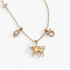 Taurus Zodiac Charm Cluster Necklace, Necklaces, $ 54.00, A Moment Of Now™