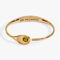 Tennis Racket 'You Are Serving' Hinge Cuff Bracelet, Bracelets, $ 54.00, A Moment Of Now™
