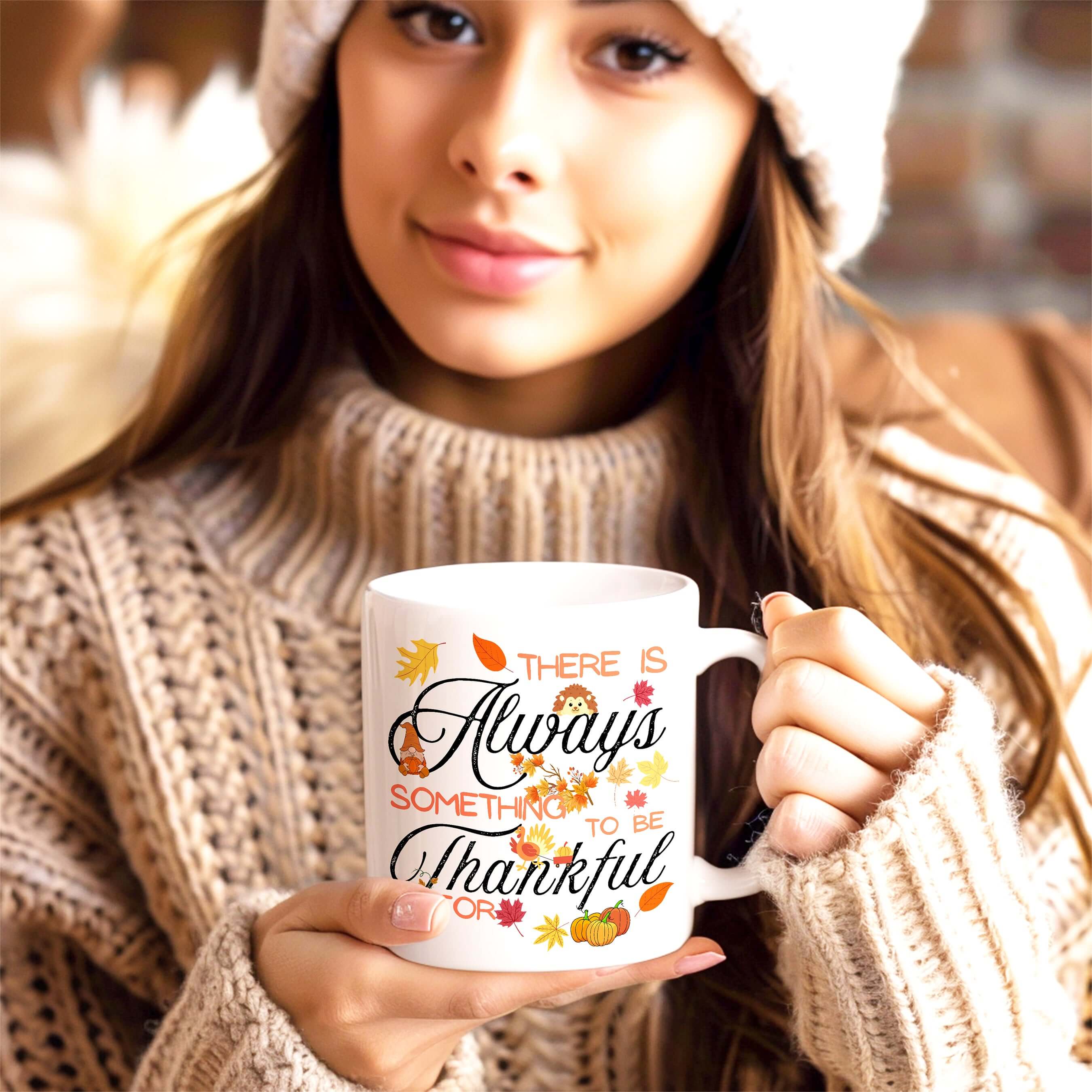 Thankful Always Thanksgiving White Coffee Mug, Mugs, $ 14.50, A Moment Of Now™