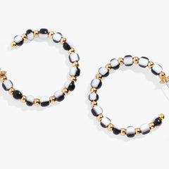 Toile Beaded Hoop Earrings, Earrings, $ 29.90, A Moment Of Now™