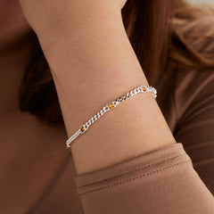 November Birthstone Topaz Curb Chain Bracelet, Bracelets, $ 28.00, A Moment Of Now™