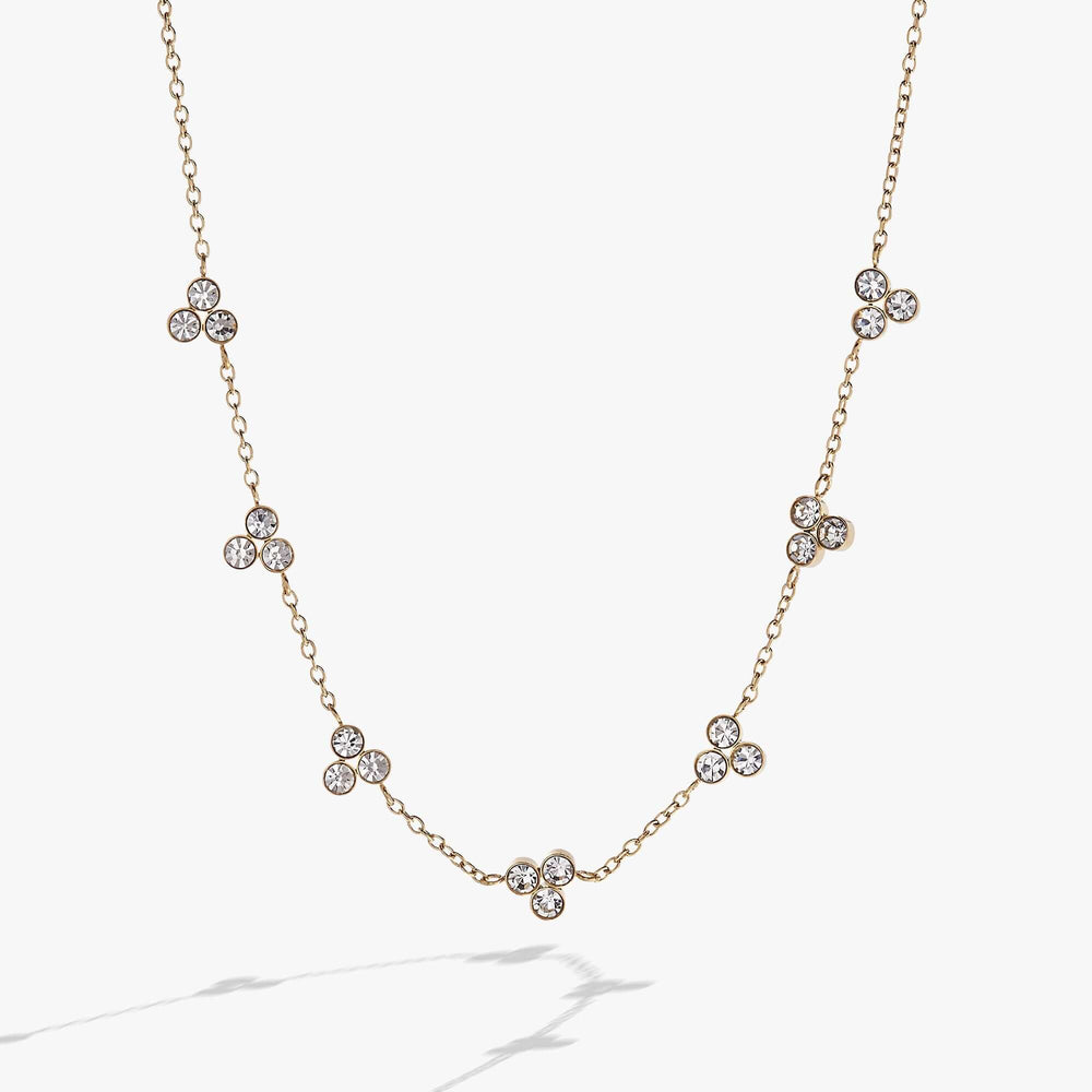 Triple Stone Crystal Inline Necklace, Necklaces, $ 28.90, A Moment Of Now™