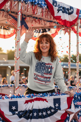America The Beautiful Oversized Heavyweight Sweatshirt | Patriotic USA Graphic Pullover | Vintage American Pride Crewneck