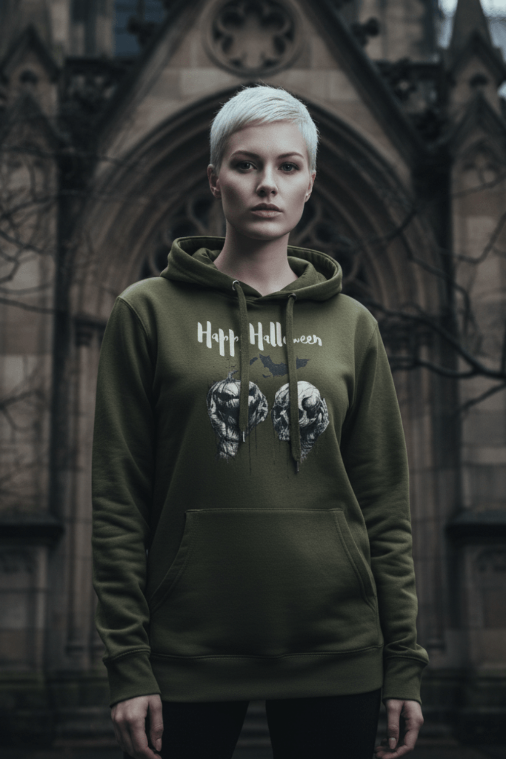 Skull & Jack O'Lantern Hoodie | Spooky Gothic Halloween Sweatshirt | Boutique In USA, Hoodies, $ 60.50, A Moment Of Now™