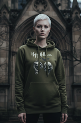 Skull & Jack O'Lantern Hoodie | Spooky Gothic Halloween Sweatshirt