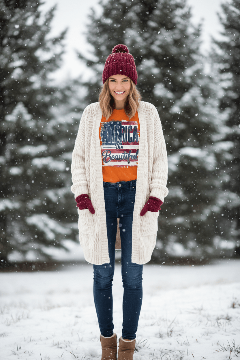 America The Beautiful T-Shirt | Patriotic Graphic Tee | Fourth of July Shirt | Boutique In USA, T-Shirts, $ 40.50, A Moment Of Now™