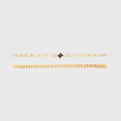 Birthstone Gabi Curb Bracelet Stack | 14K Gold Filled, Bracelets, $ 128.00, A Moment Of Now™