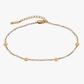 White Enameled Chain Coin Station Anklet, Anklets, $ 34.00, A Moment Of Now™