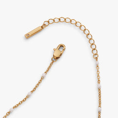 White Enameled Chain Coin Station Anklet, Anklets, $ 34.00, A Moment Of Now™