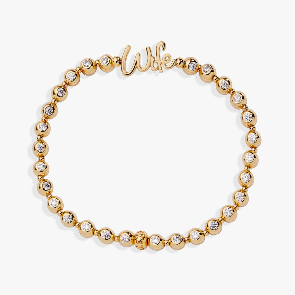 Wife Elongated Crystal Stretch Bracelet, Bracelets, $ 44.00, A Moment Of Now™
