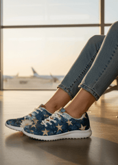 Star-Spangled Bloom Patriotic Floral Women's Sneakers | Boutique In USA, Sneakers, $ 85.00, A Moment Of Now™