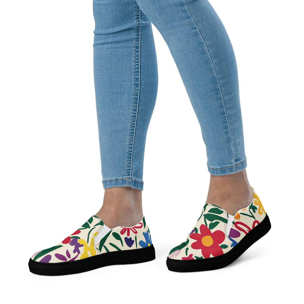 Lunetta Colorful Floral Women’s Slip-on Canvas Shoes | Boutique In USA, Flats, $ 68.50, A Moment Of Now™