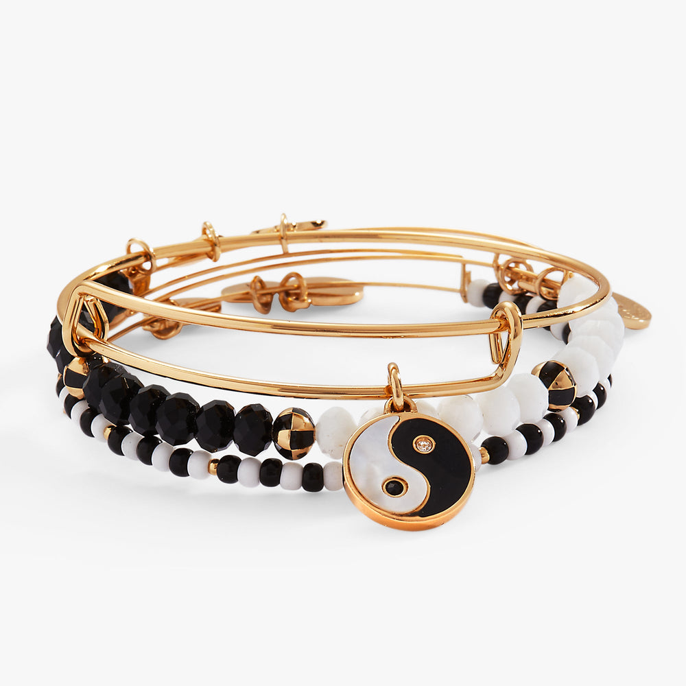 Mother of Pearl Yin Yang Bangles Set of 3, Bracelets, $ 33.90, A Moment Of Now™