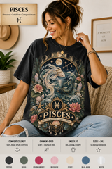 Pisces Comfort Colors zodiac graphic t-shirt mockup