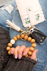 Leopard Beaded Key Ring Wallet Bracelet, Wallet Bracelets, $ 30.95, A Moment Of Now™