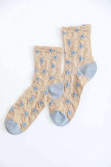 Star Design Socks in Beige Black Mustard Pink White, Socks, $ 12.95, A Moment Of Now™