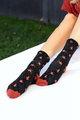Star Design Socks in Beige Black Mustard Pink White, Socks, $ 12.95, A Moment Of Now™