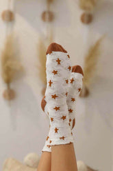 Star Design Socks in Beige Black Mustard Pink White, Socks, $ 12.95, A Moment Of Now™