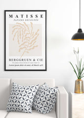 Matisse The Cutouts Flowers in Beige Abstract Minimalist Style Print Poster, Posters, $ 19.50, A Moment Of Now™