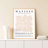 Matisse The Cutouts Flowers in Beige Abstract Minimalist Style Matter Poster Print, Posters, $ 19.50, A Moment Of Now™