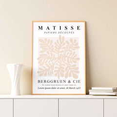 Matisse The Cutouts Flowers in Beige Abstract Minimalist Style Matter Poster Print, Posters, $ 19.50, A Moment Of Now™