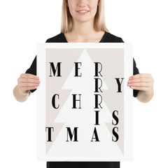 White Merry Christmas Tree Minimalist Holiday Matte Poster Wall Art, Posters, $ 19.50, A Moment Of Now™