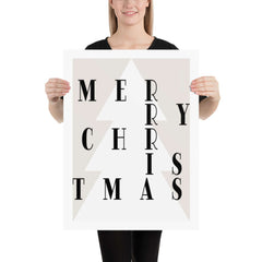 White Merry Christmas Tree Minimalist Holiday Matte Poster Wall Art, Posters, $ 19.50, A Moment Of Now™